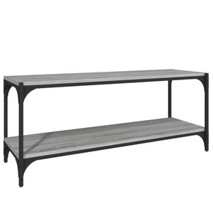 vidaXL Tv-meubel 100x33x41 cm bewerkt hout en staal grijs sonoma eiken