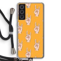 Rock: Samsung Galaxy S21 FE Transparant Hoesje met koord