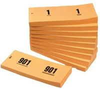 Cloakroom tickets 1-1000 oranje