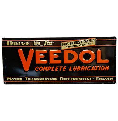Veedol Lubrication Stalen Bord Met Relief - 59 x 25cm