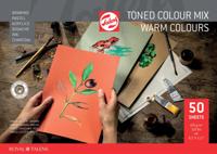 Talens gekleurd tekenpapier, 180 g, ft 21 x 29,7 cm, A4, geassorteerde warme kleuren, blok van 50 vel