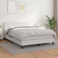 Boxspring met matras kunstleer wit 140x200 cm