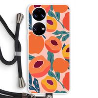 Perzik: Huawei P50 Transparant Hoesje met koord