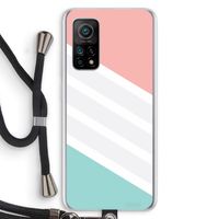 Strepen pastel: Xiaomi Mi 10T 5G Transparant Hoesje met koord