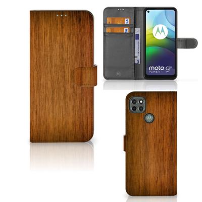 Motorola Moto G9 Power | Book Style Case | Donker Hout