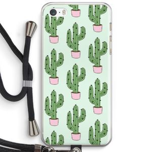 Cactus Lover: iPhone 5 / 5S / SE Transparant Hoesje met koord