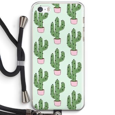 Cactus Lover: iPhone 5 / 5S / SE Transparant Hoesje met koord