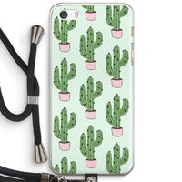Cactus Lover: iPhone 5 / 5S / SE Transparant Hoesje met koord