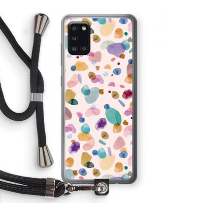 Terrazzo Memphis Pink: Samsung Galaxy A31 Transparant Hoesje met koord