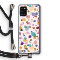 Terrazzo Memphis Pink: Samsung Galaxy A31 Transparant Hoesje met koord