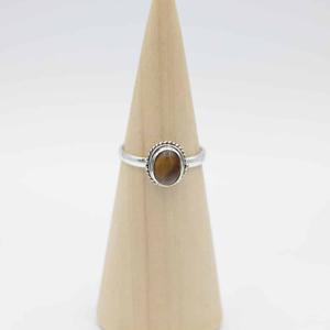 Dakini Zilveren Ring met Tijgeroog Steen Mt.9/60