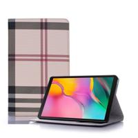 Geruite textuur horizontale Flip lederen draagtas met houder & card slots & Wallet voor Galaxy tab A 8 0 (2019) (kaki)
