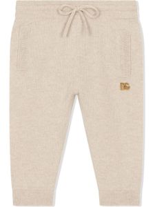 Dolce & Gabbana Kids pantalon de jogging en cachemire à logo DG - Tons neutres