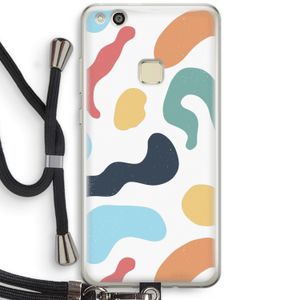 Memphis Shapes Blue: Huawei Ascend P10 Lite Transparant Hoesje met koord