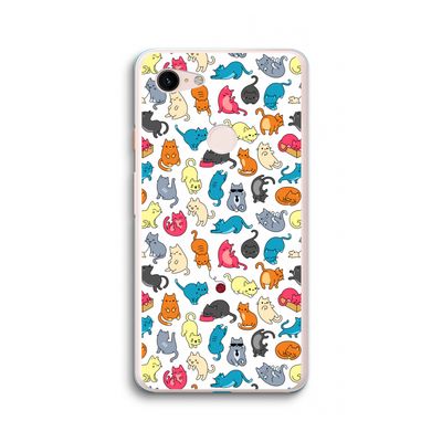 Kleurrijke katten: Google Pixel 3 XL Transparant Hoesje