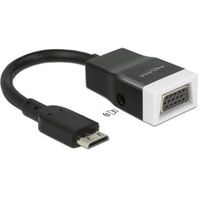 DeLOCK 65588 video kabel adapter HDMI Type C (Mini) VGA (D-Sub) + 3.5mm Zwart - thumbnail