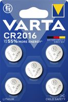 Batterij Varta knoopcel CR2016 lithium blister ÃƒÆ' 5stuk - thumbnail