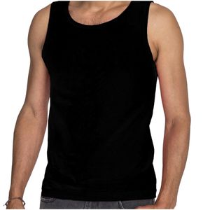 Set van 2x stuks zwarte tanktop / hemdje / singlet voor heren Fruit of The Loom, maat: XL