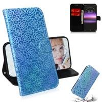Voor Sony Xperia 1 effen kleur kleurrijke magnetische Buckle horizontale Flip PU lederen draagtas met houder & kaartsleuven & portemonnee & Lanyard (b