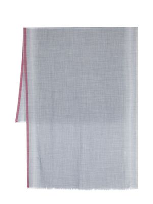 Brunello Cucinelli foulard en laine vierge à franges - Gris