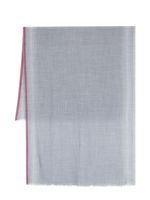 Brunello Cucinelli foulard en laine vierge à franges - Gris