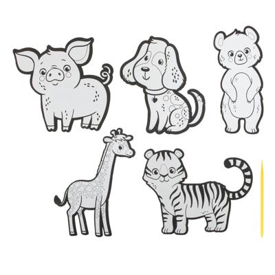 Creative Craft Group Kraskunst stickers - dieren, 6dlg.