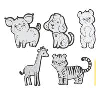 Creative Craft Group Kraskunst stickers - dieren, 6dlg.