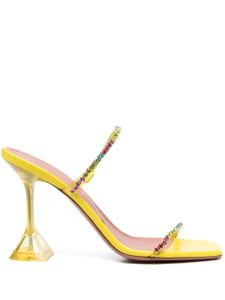 Amina Muaddi Gilda 95 crystal-embellished sandals - Jaune