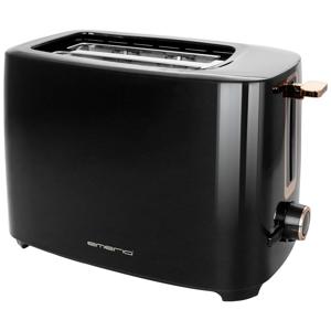EMERIO Toaster Broodrooster Zwart, Zilver