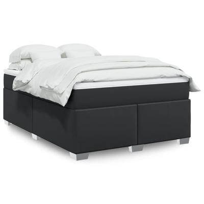 Boxspring met matras kunstleer zwart 140x190 cm