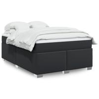 Boxspring met matras kunstleer zwart 140x190 cm
