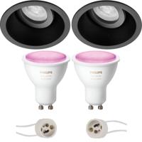 Philips Hue Kantelbare Inbouw LED Spot Set Ø93mm - Mat Zwart - Bluetooth