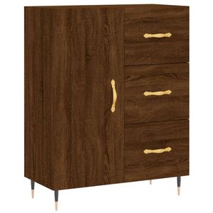 The Living Store Dressoir Vintage - Bruineiken - 69.5 x 34 x 90 cm