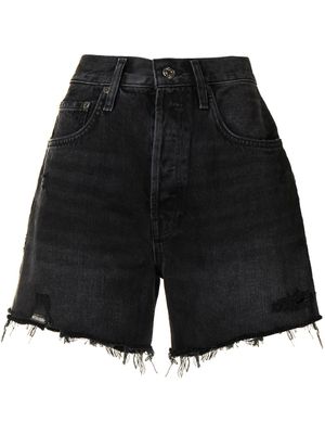 AGOLDE short en jean à effet usé - Gris