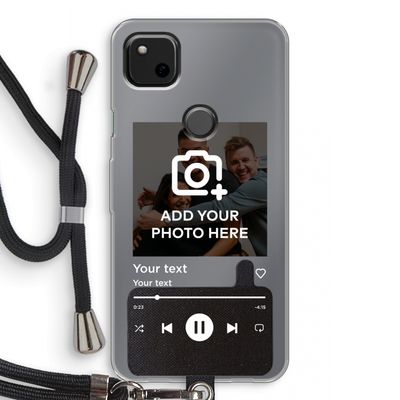 Music Player: Pixel 4a Transparant Hoesje met koord