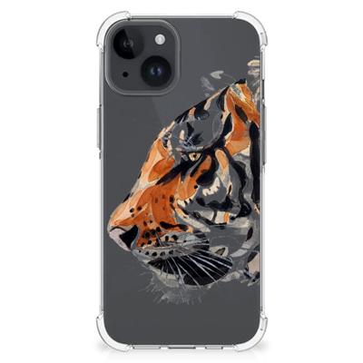 Back Cover iPhone 15 Plus Watercolor Tiger Back Cover iPhone 15 Plus Watercolor Tiger