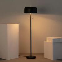 Staande lamp met trekkoord zwart &apos;Bodine&apos; E27 lamp 150cm