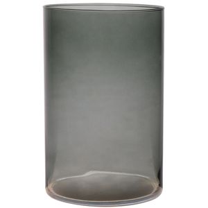 Bloemenvaas Neville - donkergrijs transparant - glas - D14 x H21 cm   -
