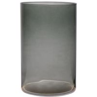 Bloemenvaas Neville - donkergrijs transparant - glas - D14 x H21 cm   -