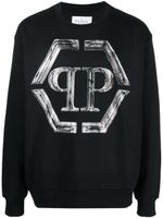 Philipp Plein sweat en coton mélangé à logo imprimé - Noir - thumbnail