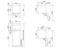 Smeg FAB30RSV5 koel-vriescombinatie Vrijstaand 294 l A+++ Zilver - thumbnail