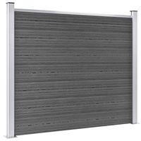 The Living Store Tuinafscheiding - Houtlook HKC - Aluminium bovenprofiel - Modulair - Zwart - 180x146cm - thumbnail