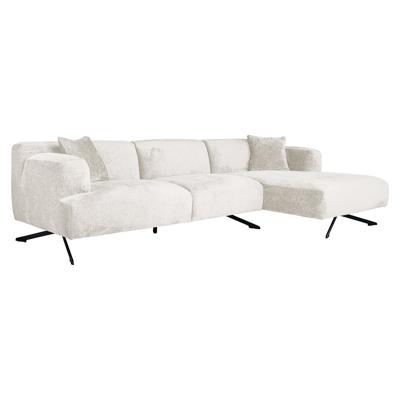 Richmond 3-zits Loungebank 'Donovan' Rechts, Chenille, kleur Crème