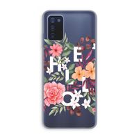 Hello in flowers: Samsung Galaxy A03s Transparant Hoesje