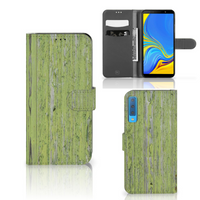 Samsung Galaxy A7 (2018) Book Style Case Green Wood - thumbnail