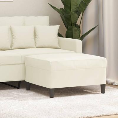 Voetenbank 70x55x41 cm fluweel crmekleurig
