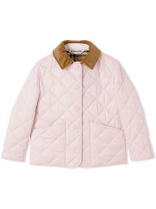 Burberry Kids veste à matelassage losanges - Rose