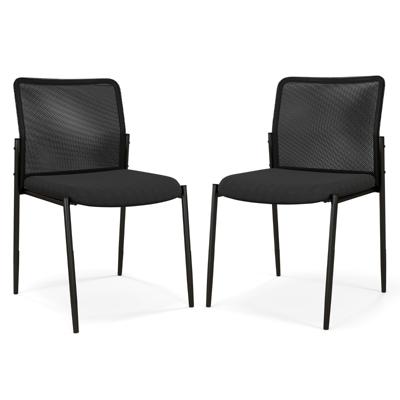 Set van 2 Conferentiestoelen Stapelbare Bezoekersstoelen Zonder Armleuningen Bureaustoelen Belastbaar tot 150 kg voor Kantoor Conferentie