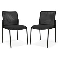 Set van 2 Conferentiestoelen Stapelbare Bezoekersstoelen Zonder Armleuningen Bureaustoelen Belastbaar tot 150 kg voor Kantoor Conferentie