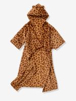 Plaid met mouwen en capuchon Luipaard beige, bedrukt